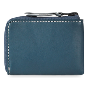 Monedero Piel Hombre Lois Temple Azul-Gris