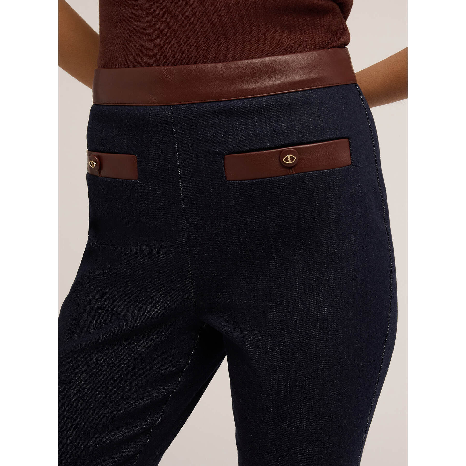 Motivi - Jeans ajustados con insertos - Azul