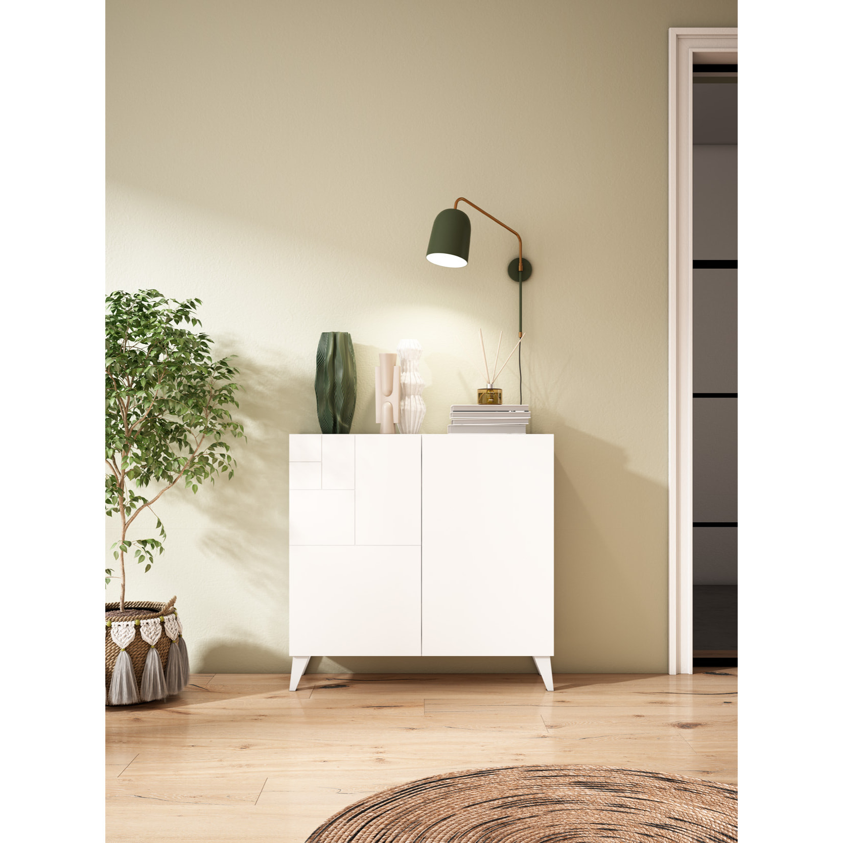 Zapatero Bergen melamina blanco 87x90x27 cm