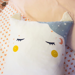 Parure de lit enfant licorne avec poche pour doudou - Rose