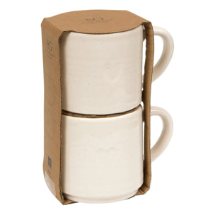 Coffret de 2 mugs Adele blanc chaud motif coeur