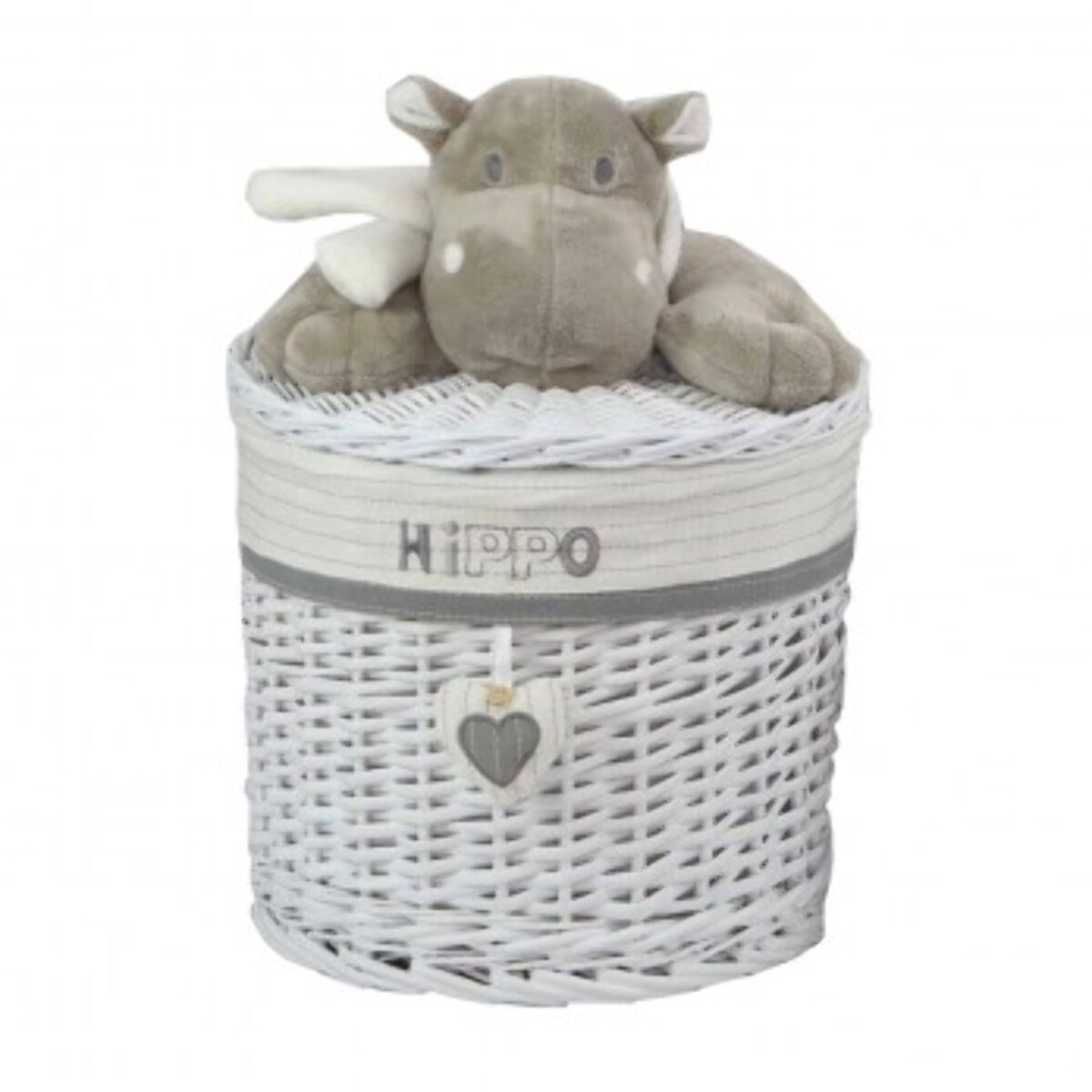 Corbeille ronde en osier déco hippopotame - HIPPOLY