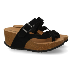 Sandalia Mujer cómoda con cuña y hebilla