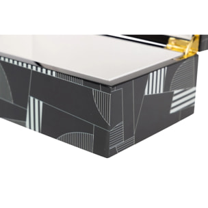 Caja Mdf Negro Gris 20x12x8 Cm