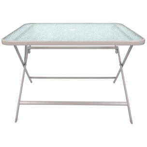 Table Verre Trempe Formentera Beige