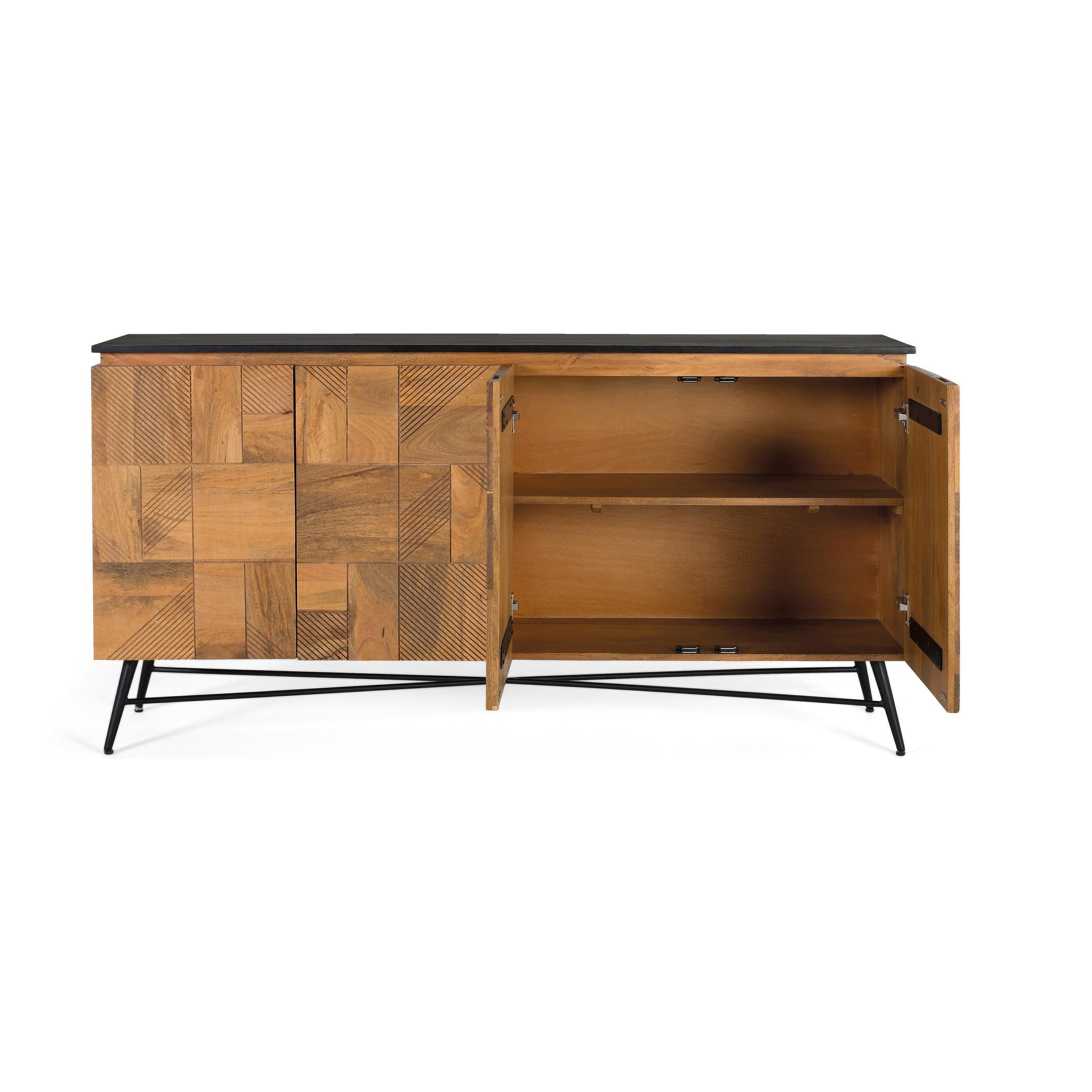 Aparador de Madera de Mango Estilo Retro Moderno