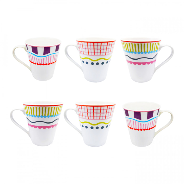 Lot de 6 mugs, RELAX SUNSET