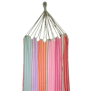 Amaca in tessuto a righe multicolor con sacca cm200x100