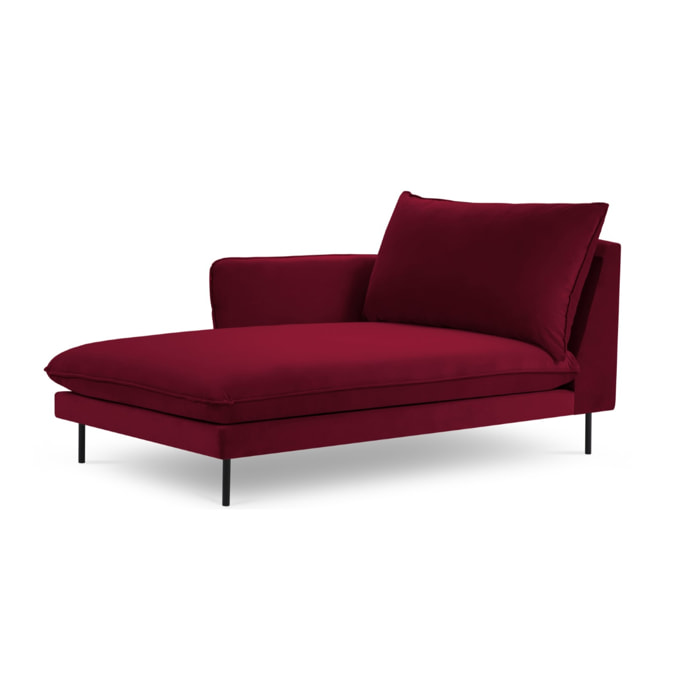 Méridienne gauche "Vienna" en velours rouge