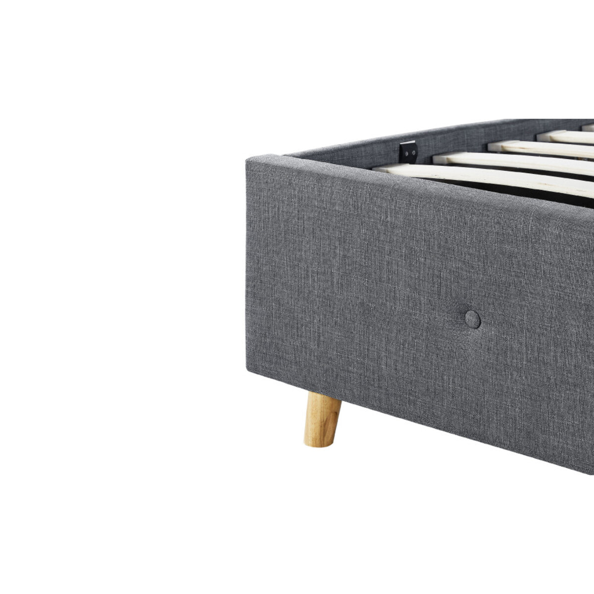 Lit coffre Mala tissu gris