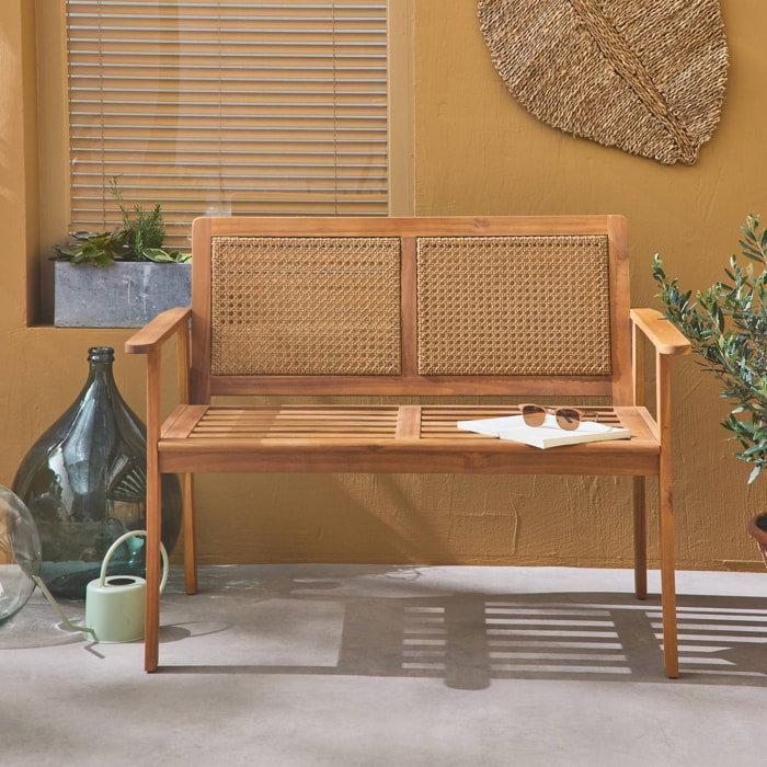 Banc d'extérieur 2 places en bois d'acacia 113x66x86cm MANABI