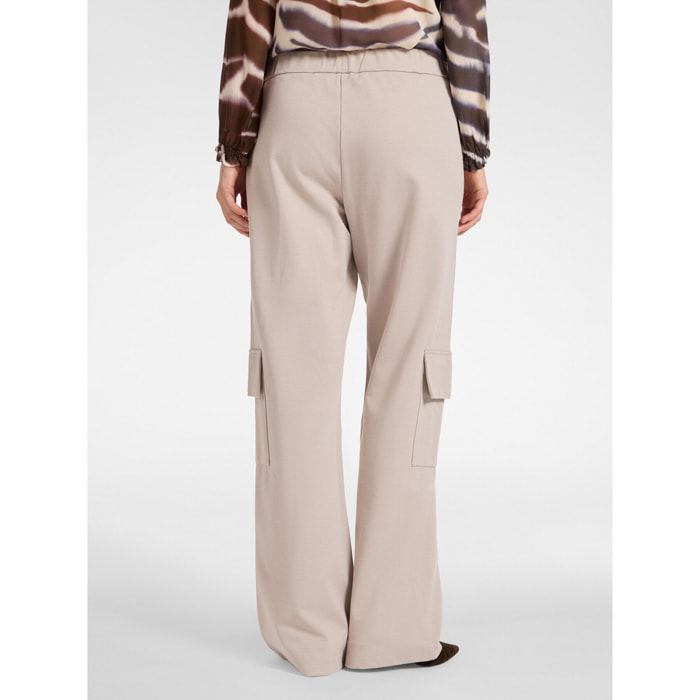 Elena Mirò - Pantaloni cargo wide leg - Beige