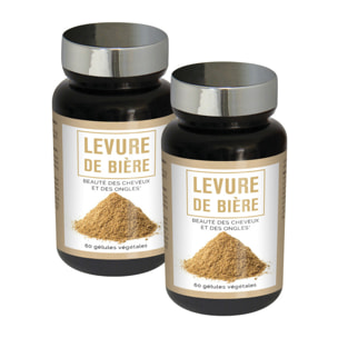 NUTRI EXPERT - Levure de bière - Beauté et santé des cheveux et des ongles - Concentré de nutriments - 60 gélules végétales - Cure 30 jours - Lot de 2