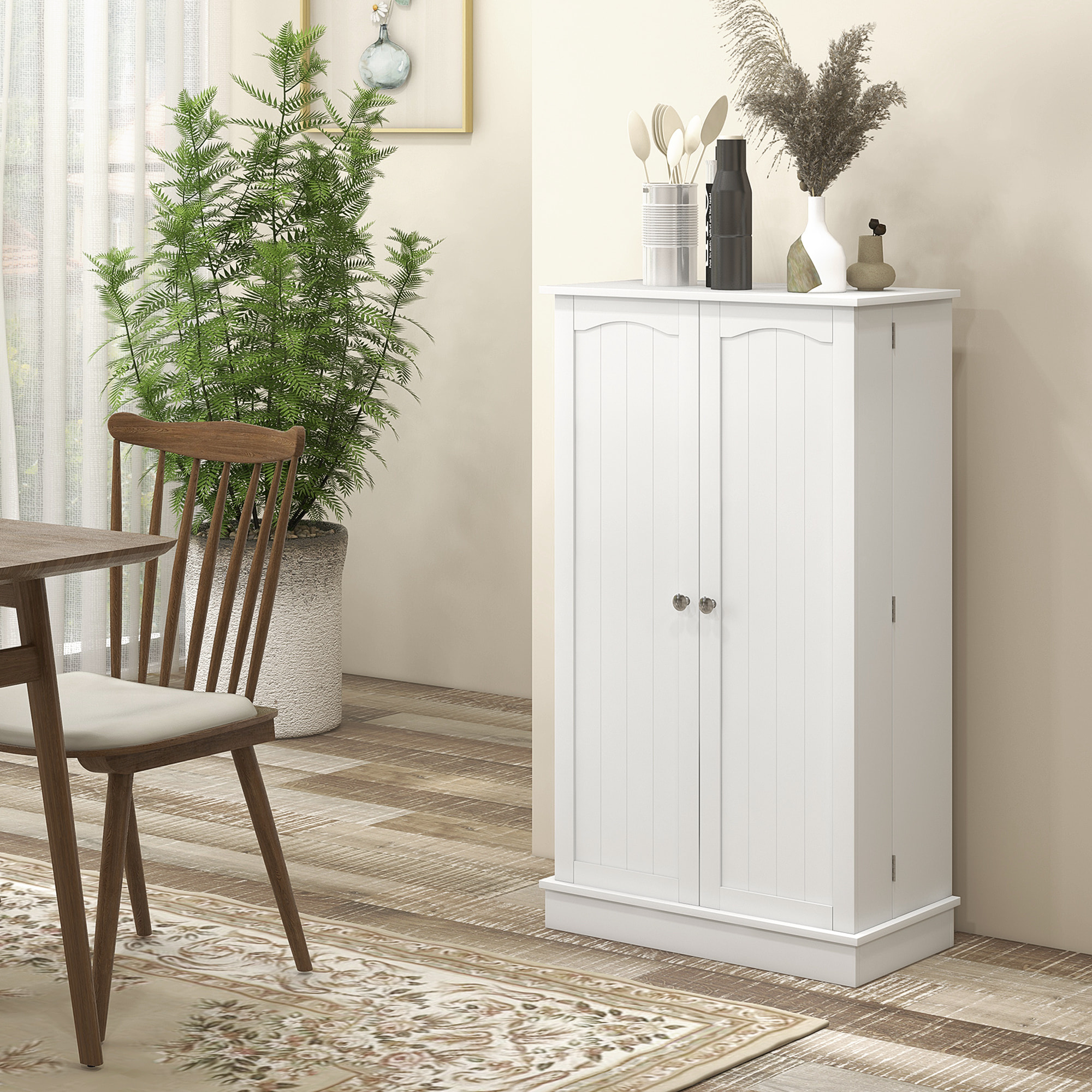 Armoire de cuisine rangement épices 2 portes 4 étagères 12 porte-épices dim. 60 x 30 x 104 cm blanc
