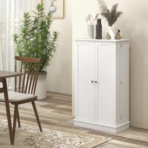 Armoire de cuisine rangement épices 2 portes 4 étagères 12 porte-épices dim. 60 x 30 x 104 cm blanc