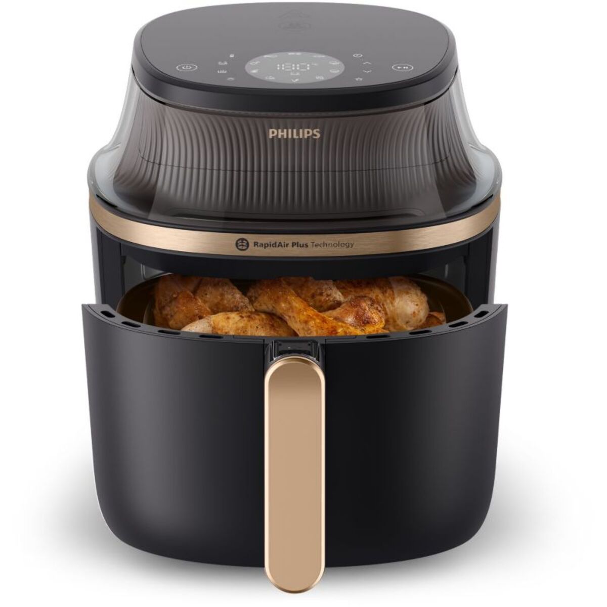 Airfryer PHILIPS NA332/00 Friteuse sans huile avec fenêtre de cuisson Noir/Doré, Série 3000 6.2L