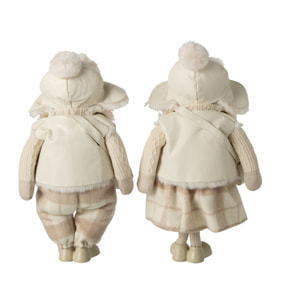 J-Line Garçon et fille sac et chapeau - polyester - beige - large - assortiment de 2