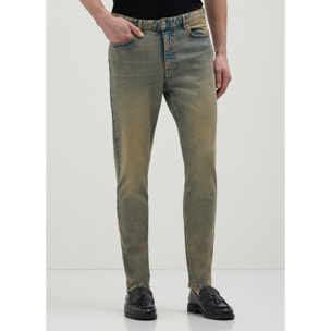 Jeans slim fit effetto acid wash