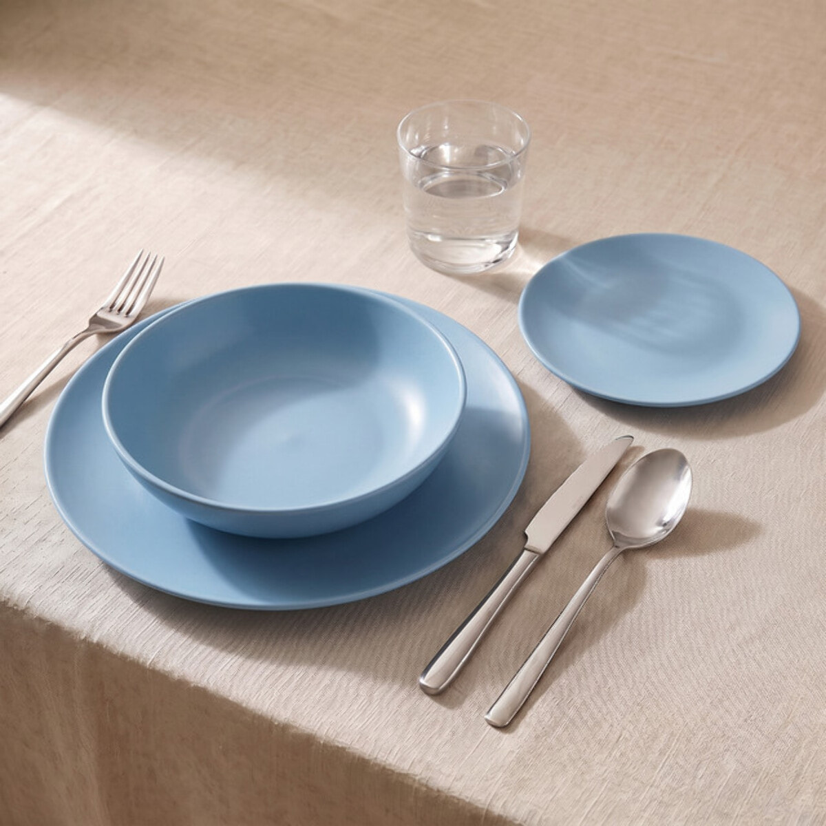 Servizio piatti 18 pezzi in ceramica - AZZURRO