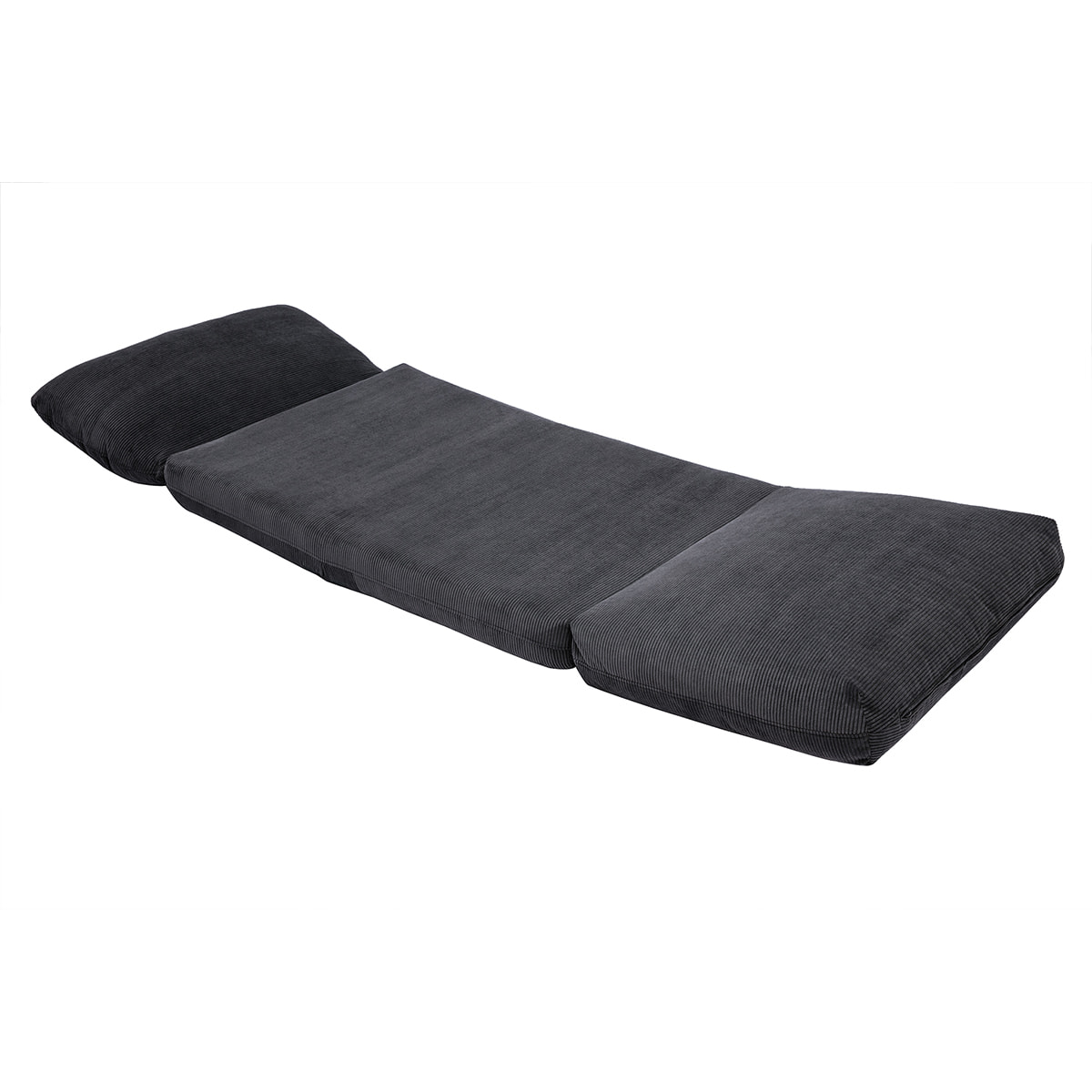 Chauffeuse 1 place convertible en tissu velours côtelé gris foncé SPENCER