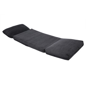 Chauffeuse 1 place convertible en tissu velours côtelé gris foncé SPENCER