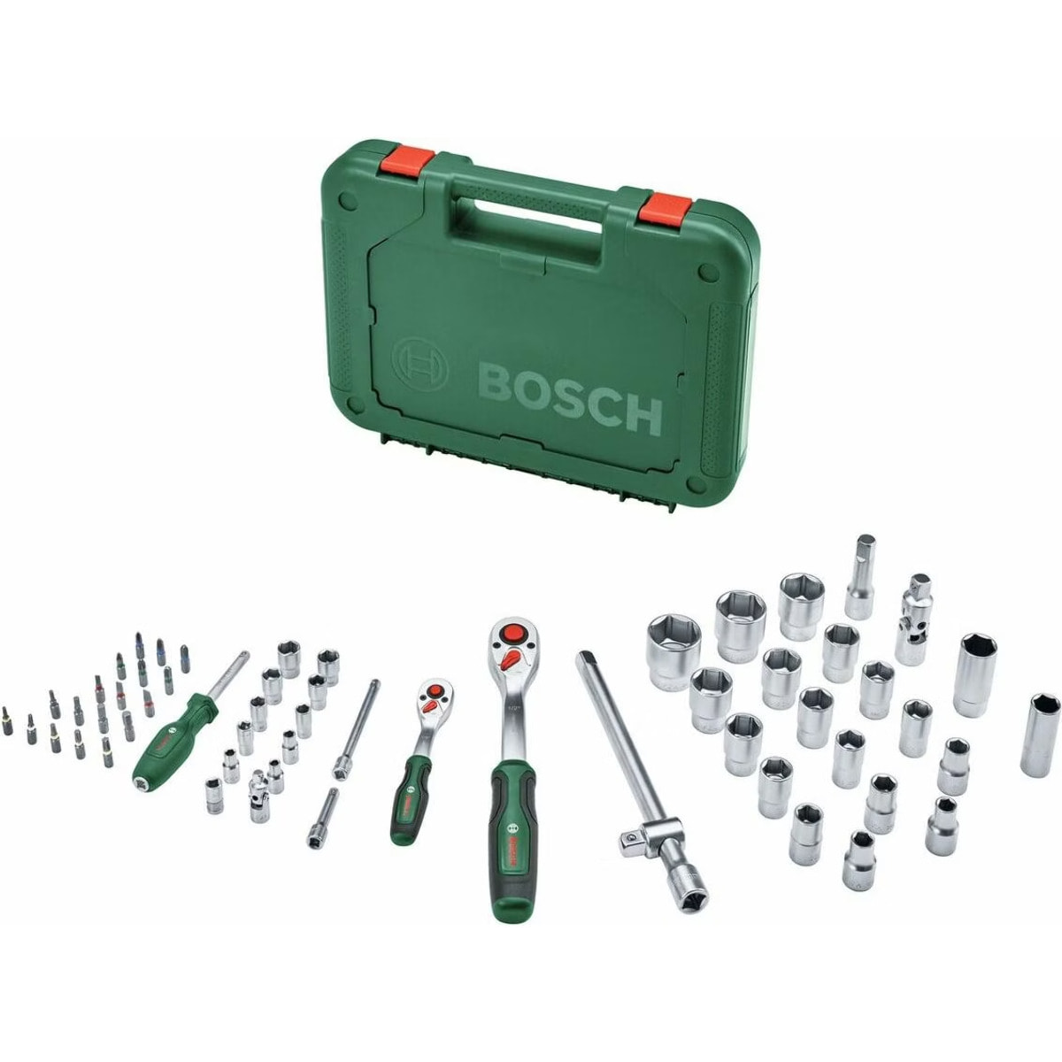 Set 57 pièces avec cliquets 1/2' + 1/4' - BOSCH - 1600A02Z9G