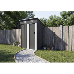 Abri de jardin métal porte coulissante "Memphis" - 1,36 m² - Gris
