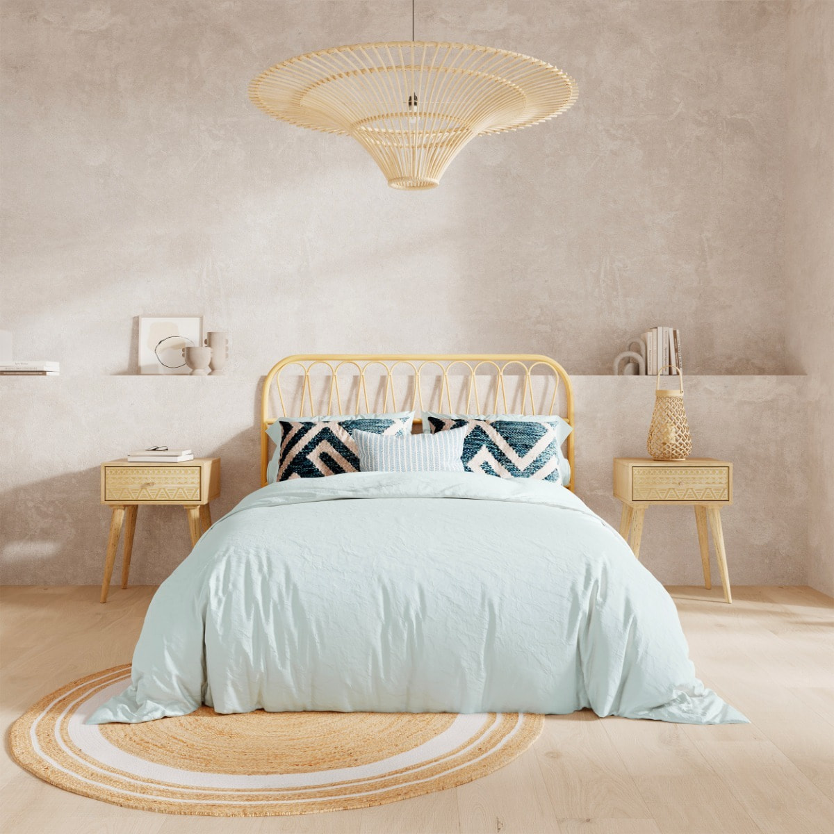 Tête de lit en rotin naturel 140 cm - Elior