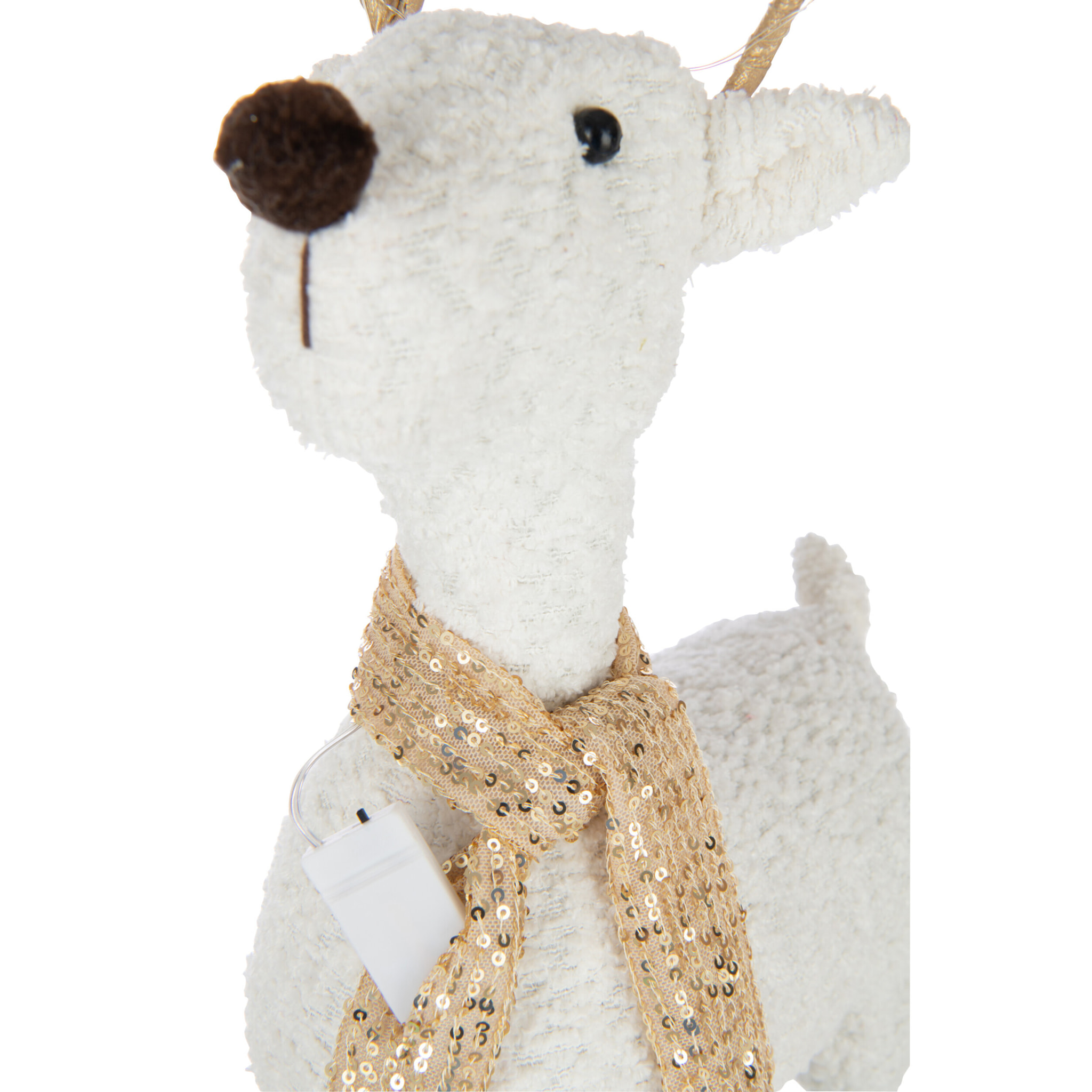 J-Line figurine Renne Foulard - polyester - blanc/or - large