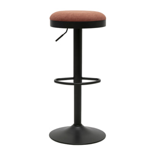 Tabourets de bar réglables en tissu chenille terre brûlée et métal (lot de 2) THOR