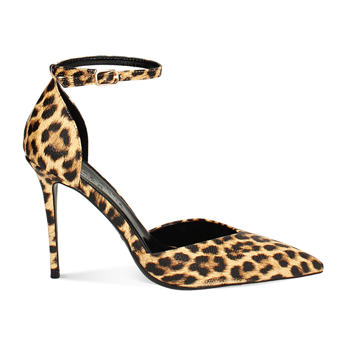 Décolleté open shank donna leopardate, tacco 10,5 cm