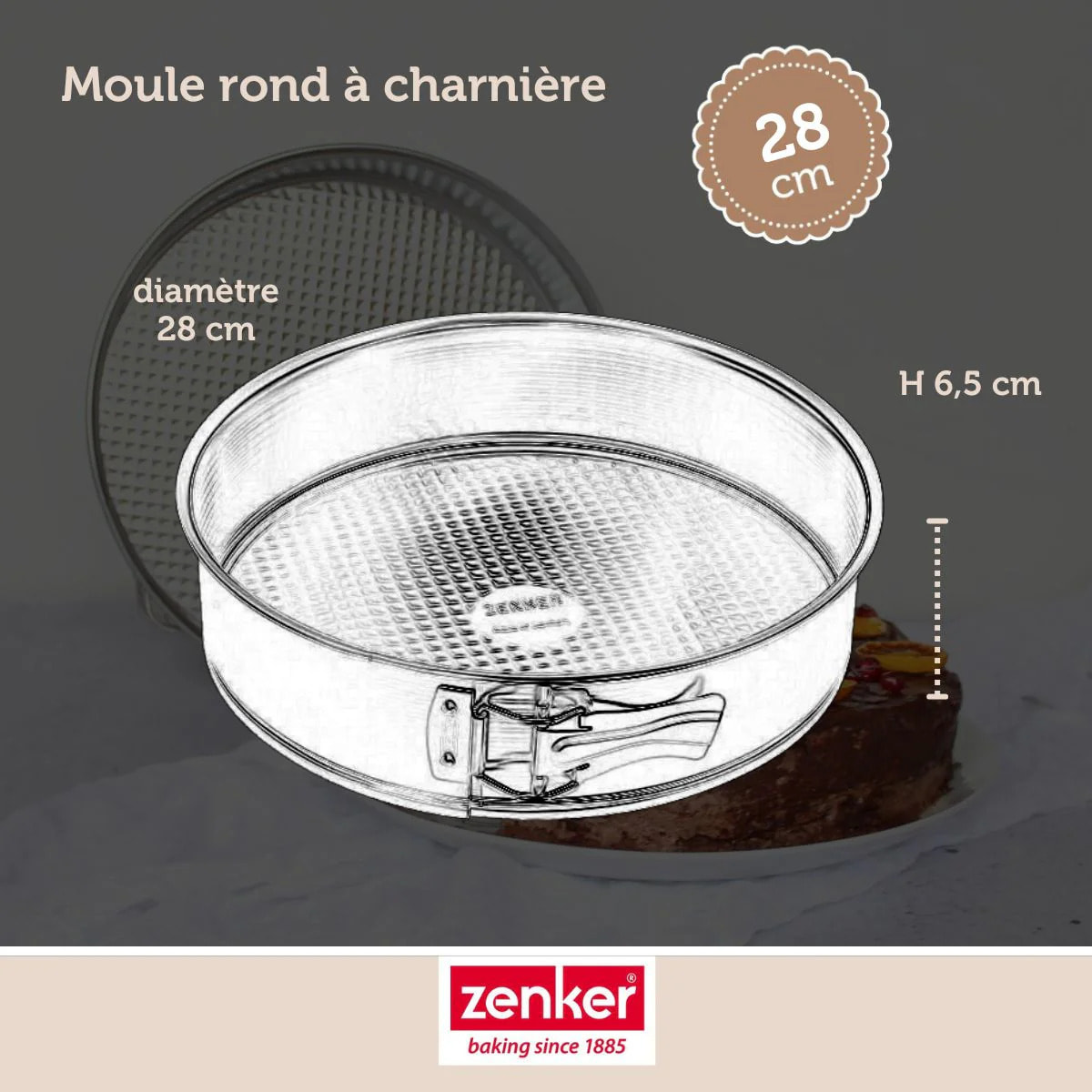 Set pâtisserie avec moule à manqué 28 cm, 2 bols à mixer, verre mesureur et spatule Zenker