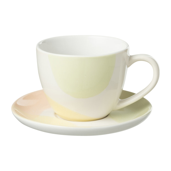 J-Line Tasse+Sous Tasse Tache Porcelaine Mix
