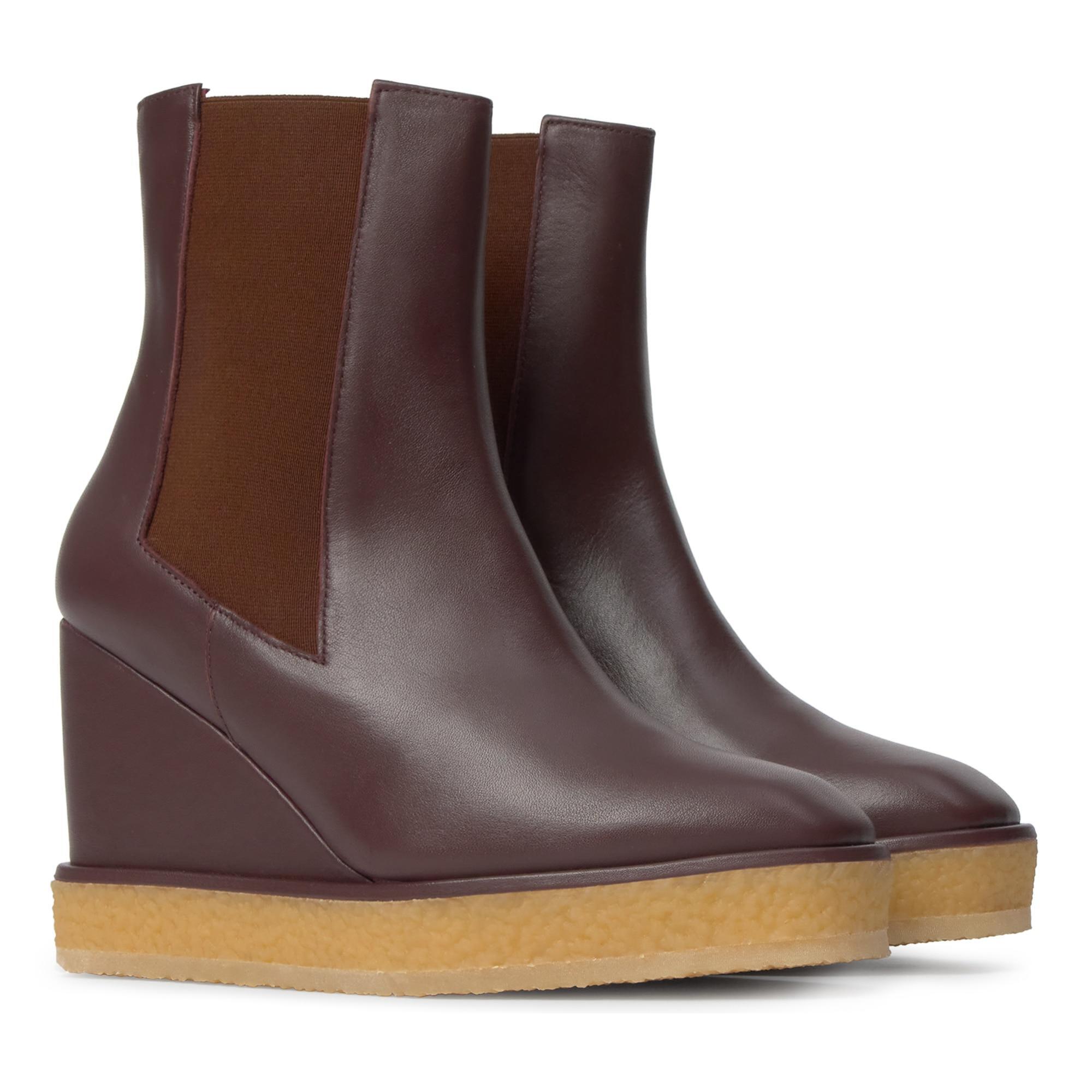 Botín de cuña Bambola en napa con cierre elástico