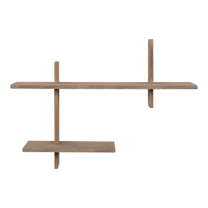 Mensola a parete Ovada in pino naturale 60x15x44 cm