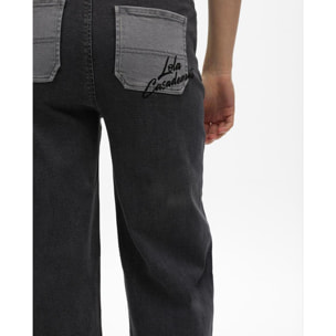 Jeans bicolore wideleg