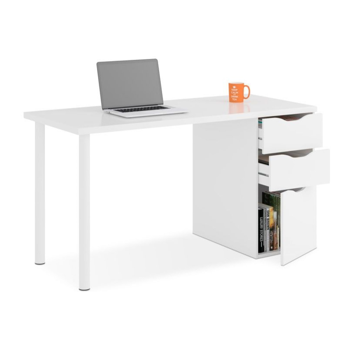 Mesa de escritorio Athena Blanco Artik (Blanco Mate)