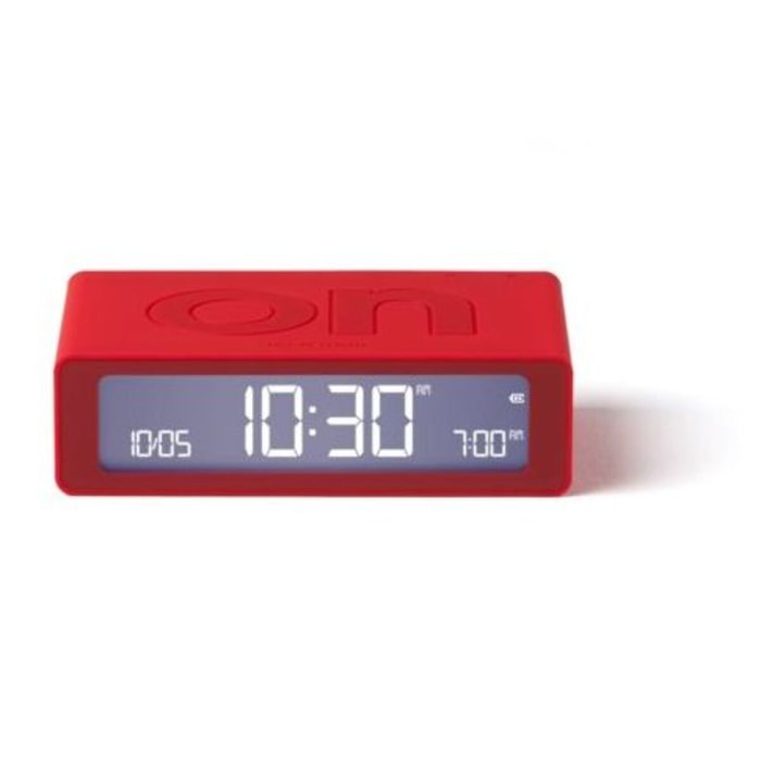 Réveil LEXON Flip Mini de Voyage Rechargeable Rouge