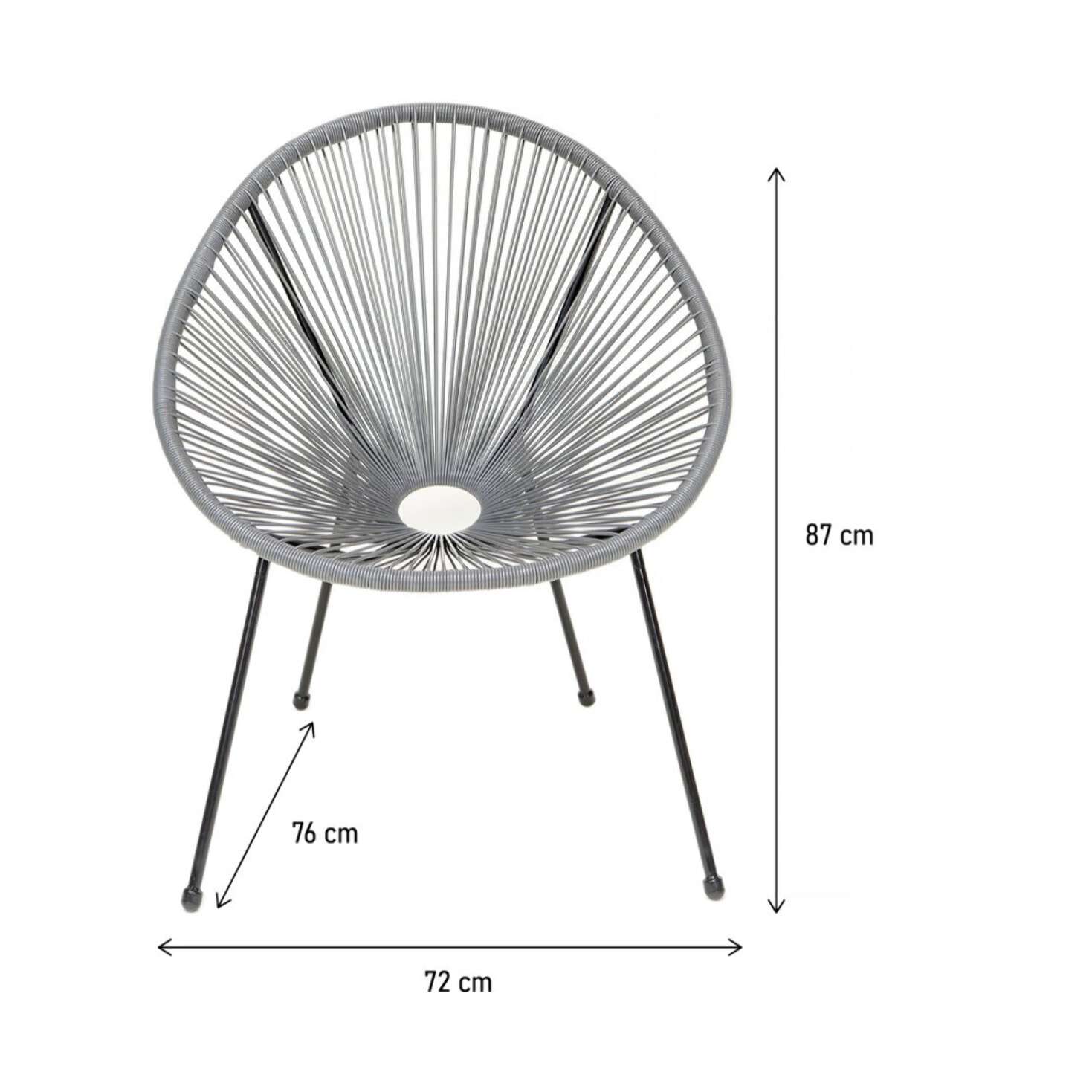 Lot de 2 fauteuils de jardin "Ania" - Gris