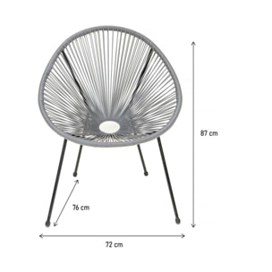 Lot de 2 fauteuils de jardin "Ania" - Gris