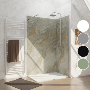 Pack de 2 Panneaux Muraux Pierre Wood Stone 90+120x210 cm avec Profilés ANODISE BRILLANT - STONE'IT