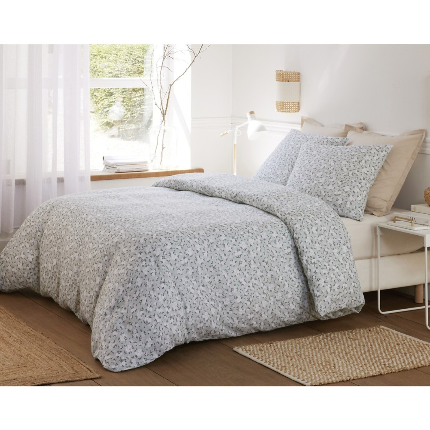 Parure housse de couette 100% gaze de coton imprimé edana