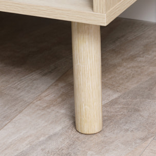 Lot de 2 chevets design Urban Craft tiroir niche effet bois clair naturel