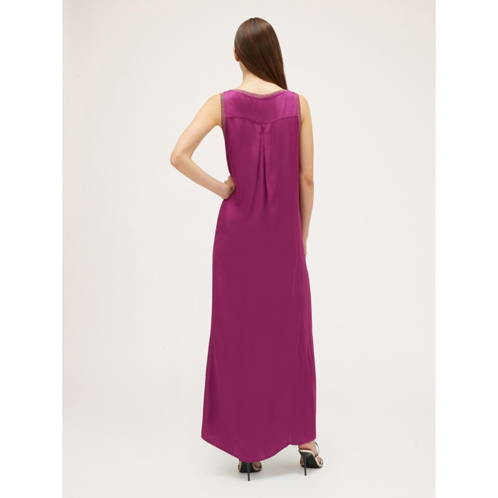 Motivi - Vestido ancho de raso - Fuchsia