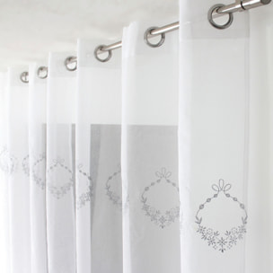 Voilage orné de broderies - Beige