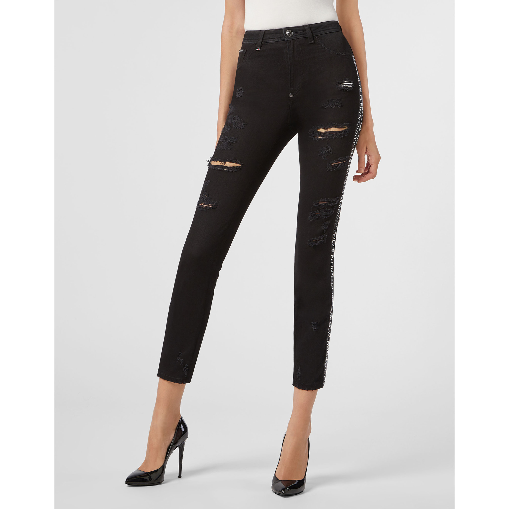 PHILIPP PLEIN Miss High Waist Jegging Stripes