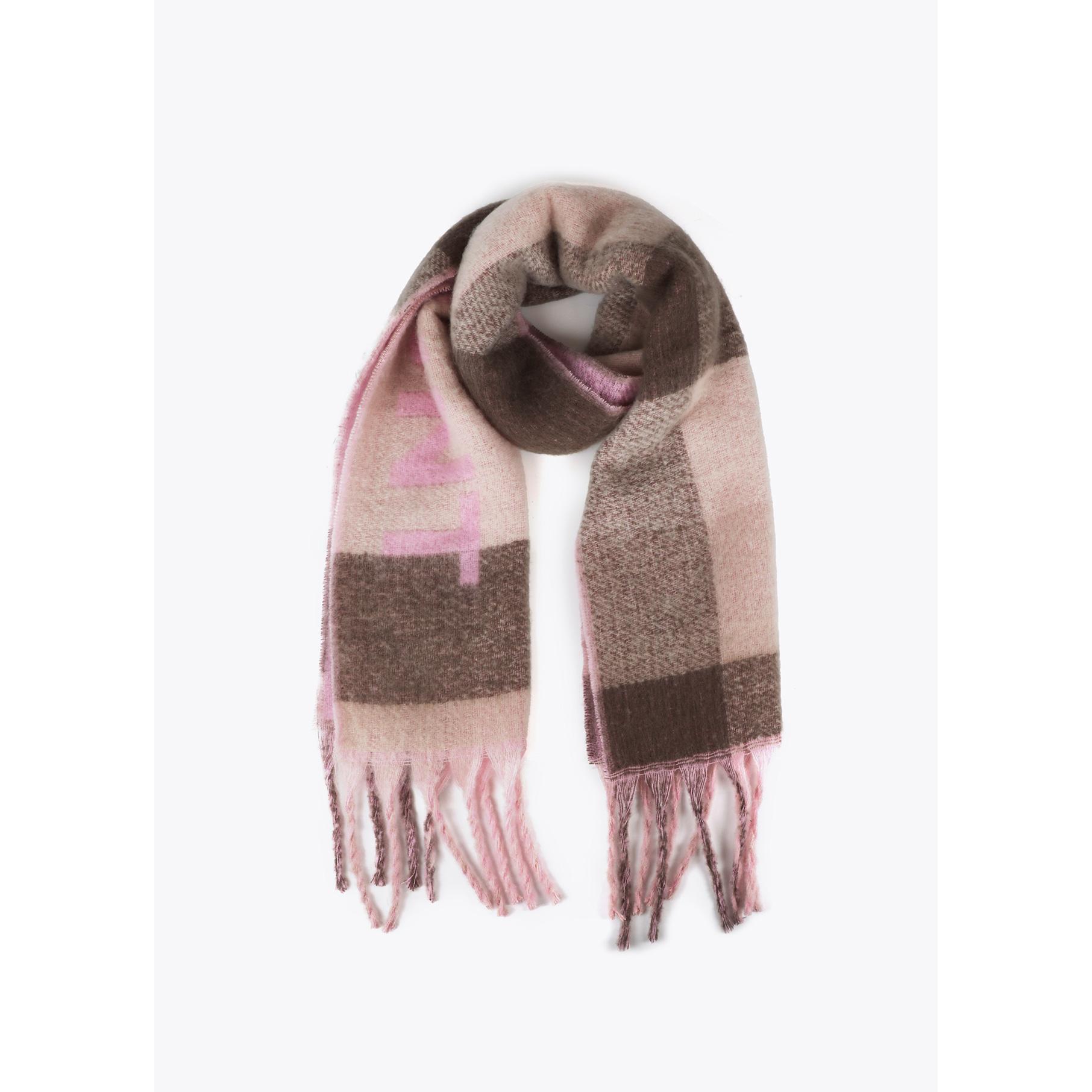 Sciarpa a Quadri con Grande Logo