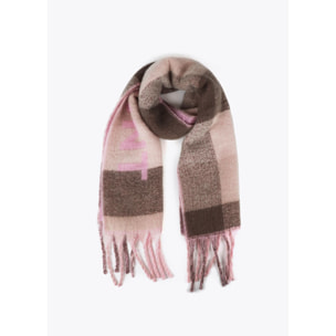 Sciarpa a Quadri con Grande Logo
