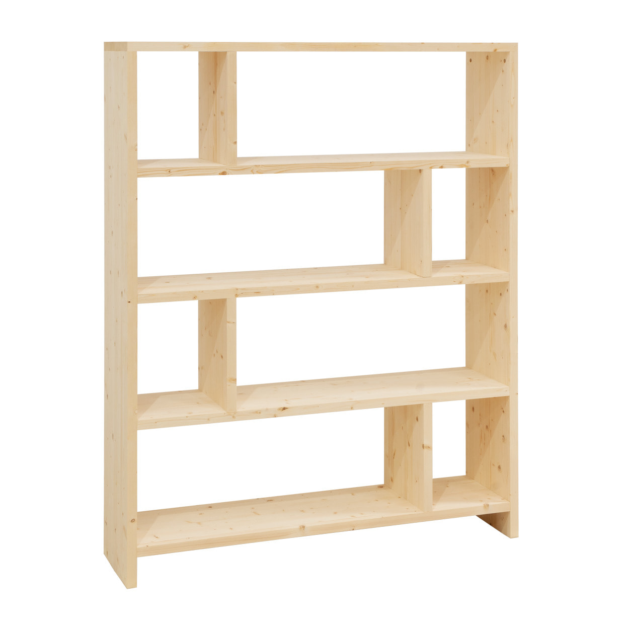 Étagère en bois massif ton naturel de 180x140cm Hauteur: 180 Longueur: 140 Largeur: 35