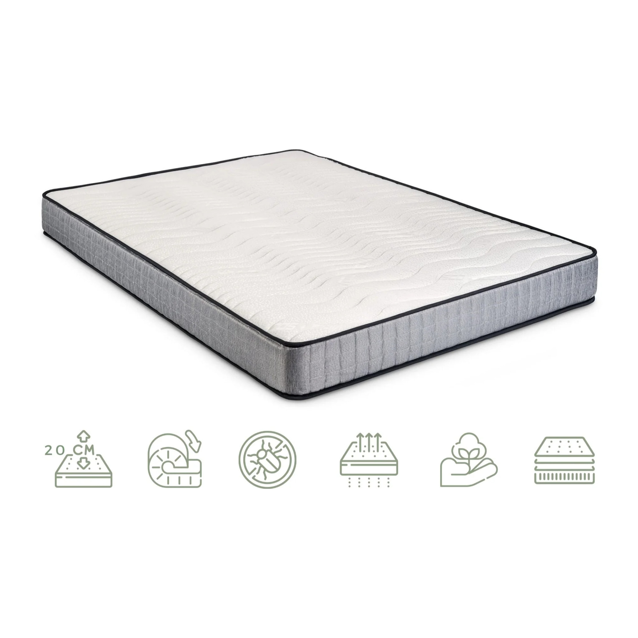 Colchón viscoelástico Pharma Therapy Soja ergonómico Con Firmeza Alta Para Maximo Confort| 19 cm